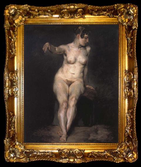 framed  Eugene Delacroix Seated Nude, ta009-2